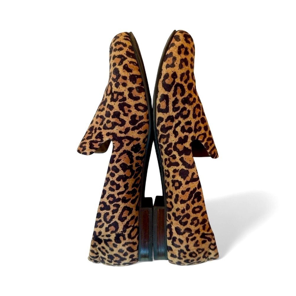 Adam Tucker Me Too Perforated Leather Leopard Print Cushioned Slip On Size 11 - Picture 6 of 10